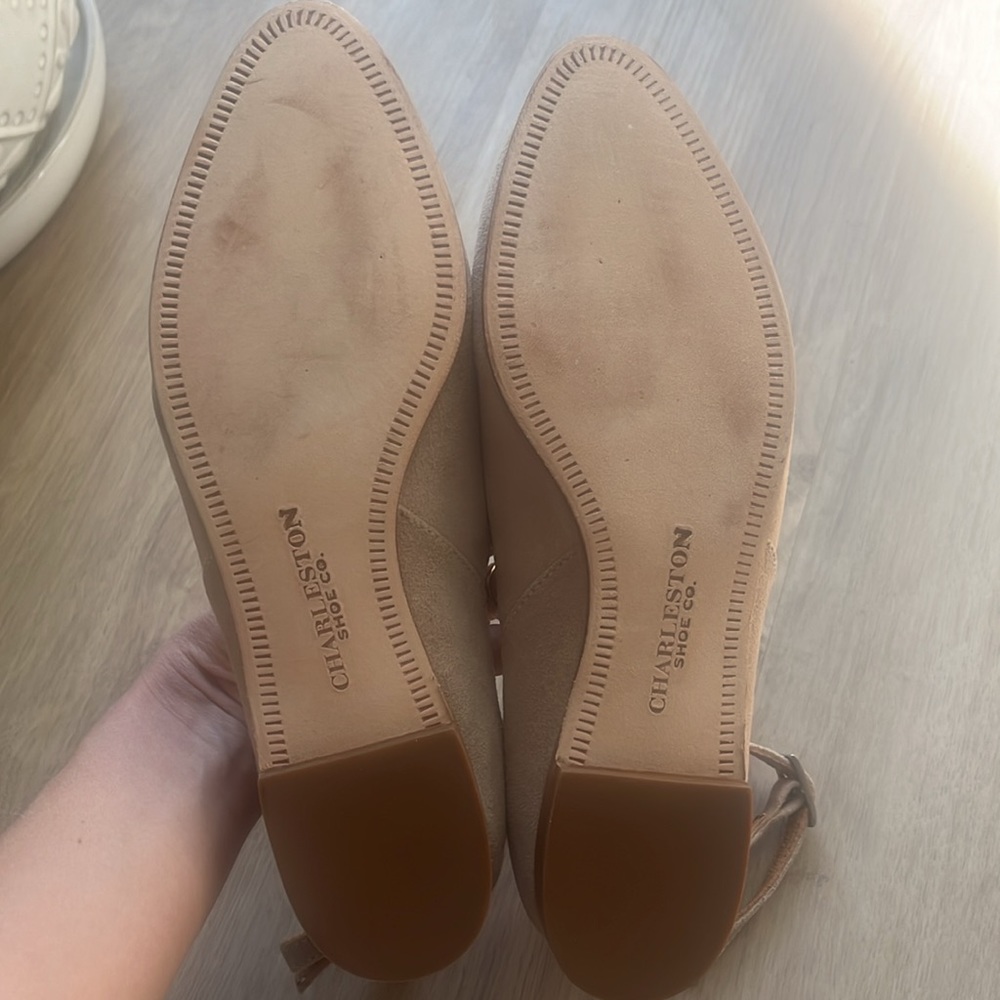 Charleston Shoe Company Taupe Suede Flats NWOT - Picture 7 of 9